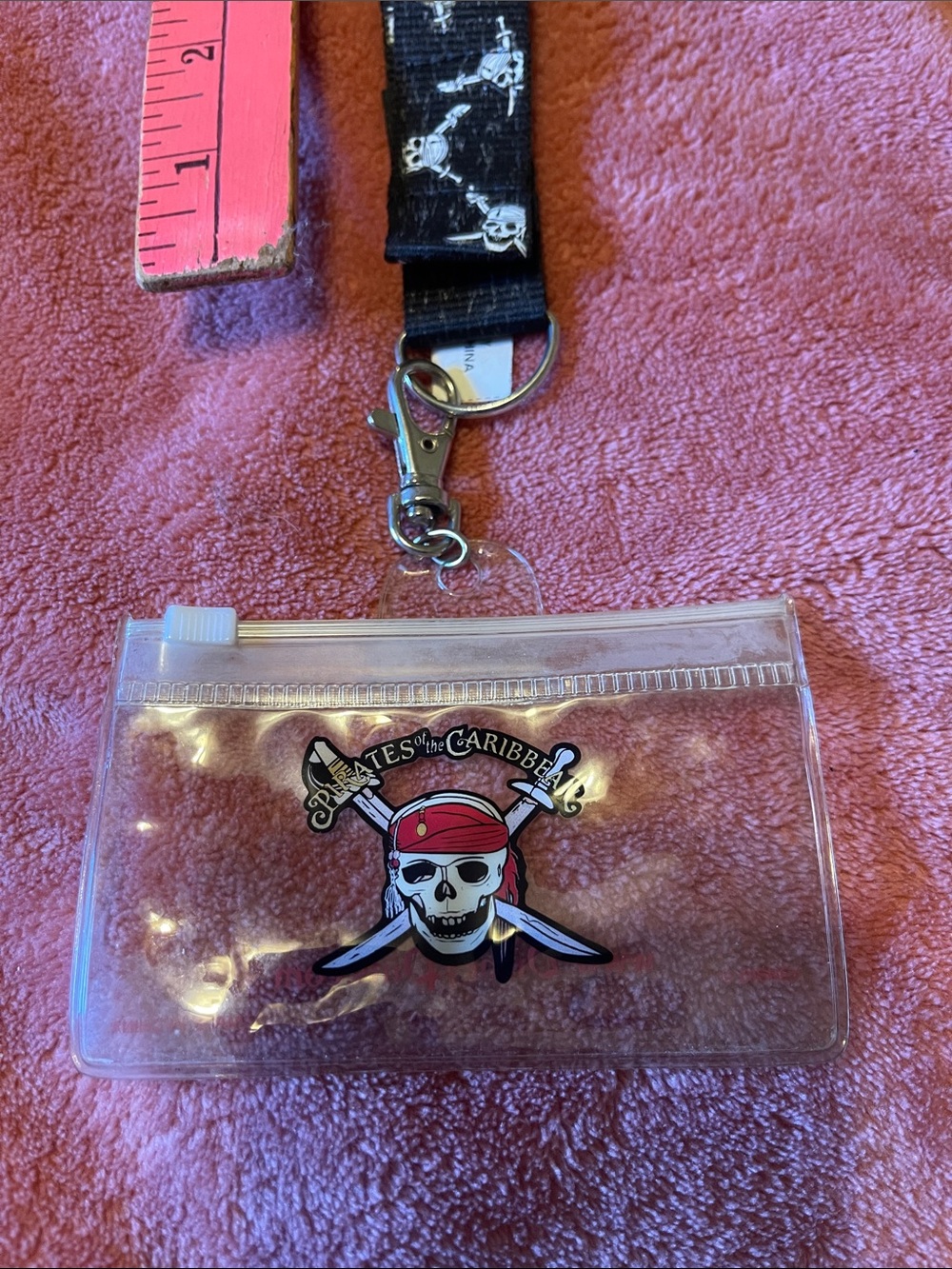 Disneyland Clear Pirates of the Caribbean Lanyard Badge Holder